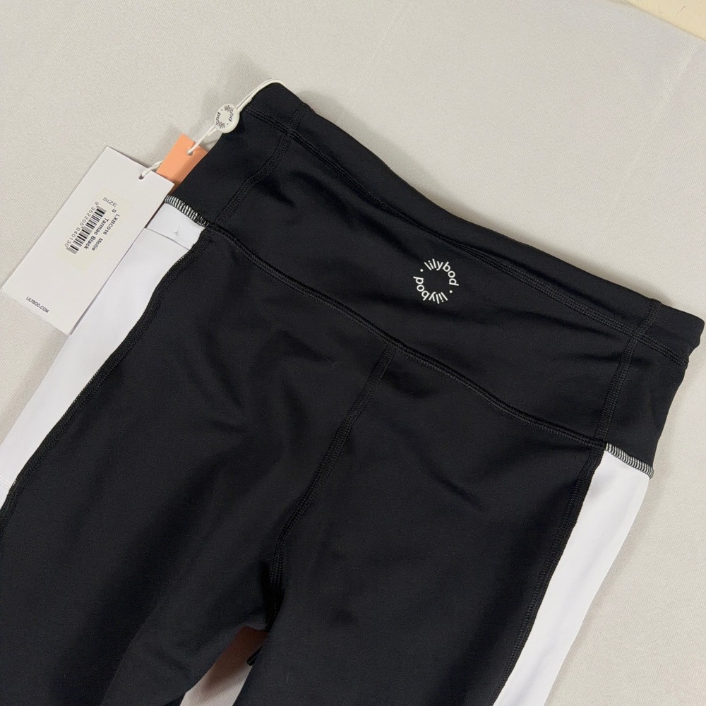 Lilybod Mollie Leggings High Waist Full Length Tarmac Black Colorblock NWT S